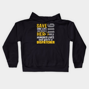 911 Dispatcher Hero Thin Gold Line Police Dispatch Kids Hoodie